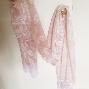 Betsey Johnson Velvet Rose Peach Scarf